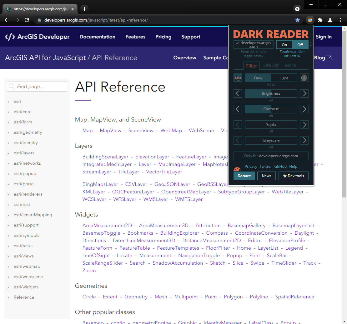 Normal ArcGIS JS site